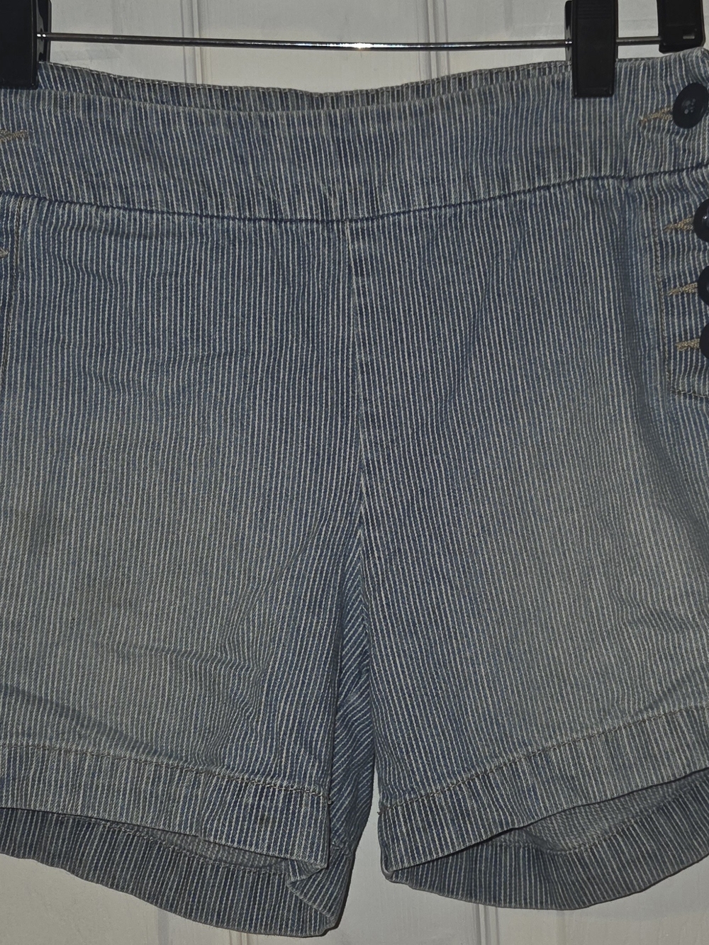 Bitten by Sarah Jessica Parker Blue Striped High-Rise Shorts